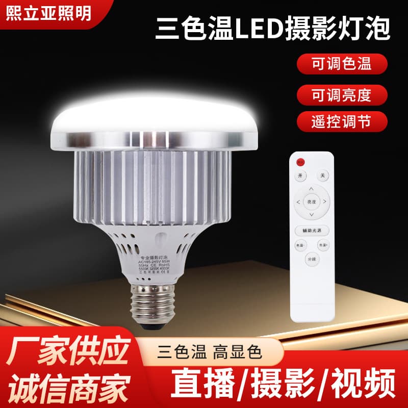 Mushroom Fill Light Bulb Live Streaming Studio Hair Strand Light Desktop Food Photography Remote Control Adjustable Light Professional Wireless Remote