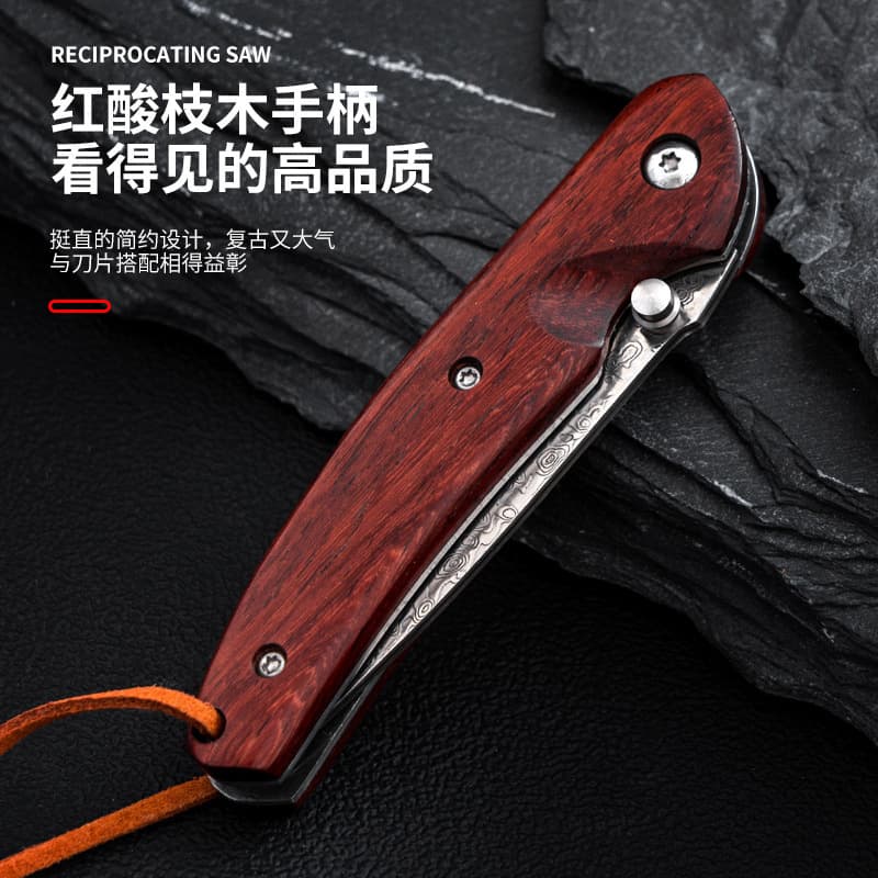 Hot Selling Damascus Steel Folding Knife Outdoor Knife Camping Knife Meat Fruit Knife Portable Small Knife