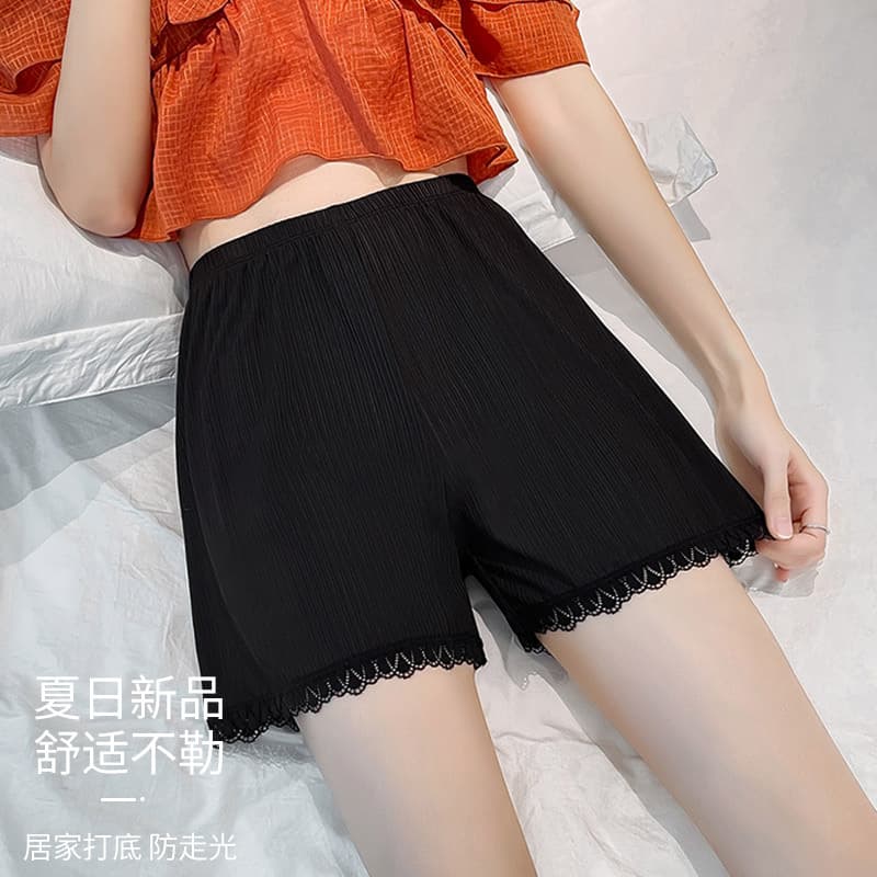 New wholesale large size ice silk anti-exposure safety pants for women summer thin lace three-point leggings shorts for outer wear