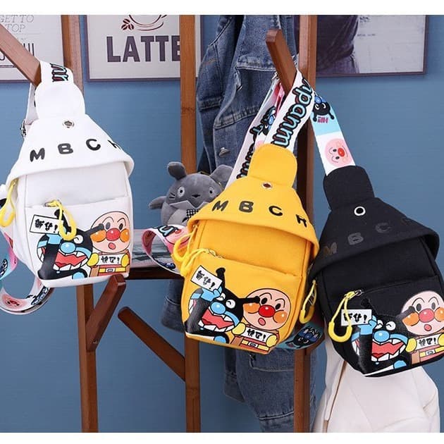 Children's Bags Women's Cute Crossbody Bag 2024 Autumn and Winter New Printed Cartoon Canvas Bag Western Style Chest Bag Waist Bag Trendy