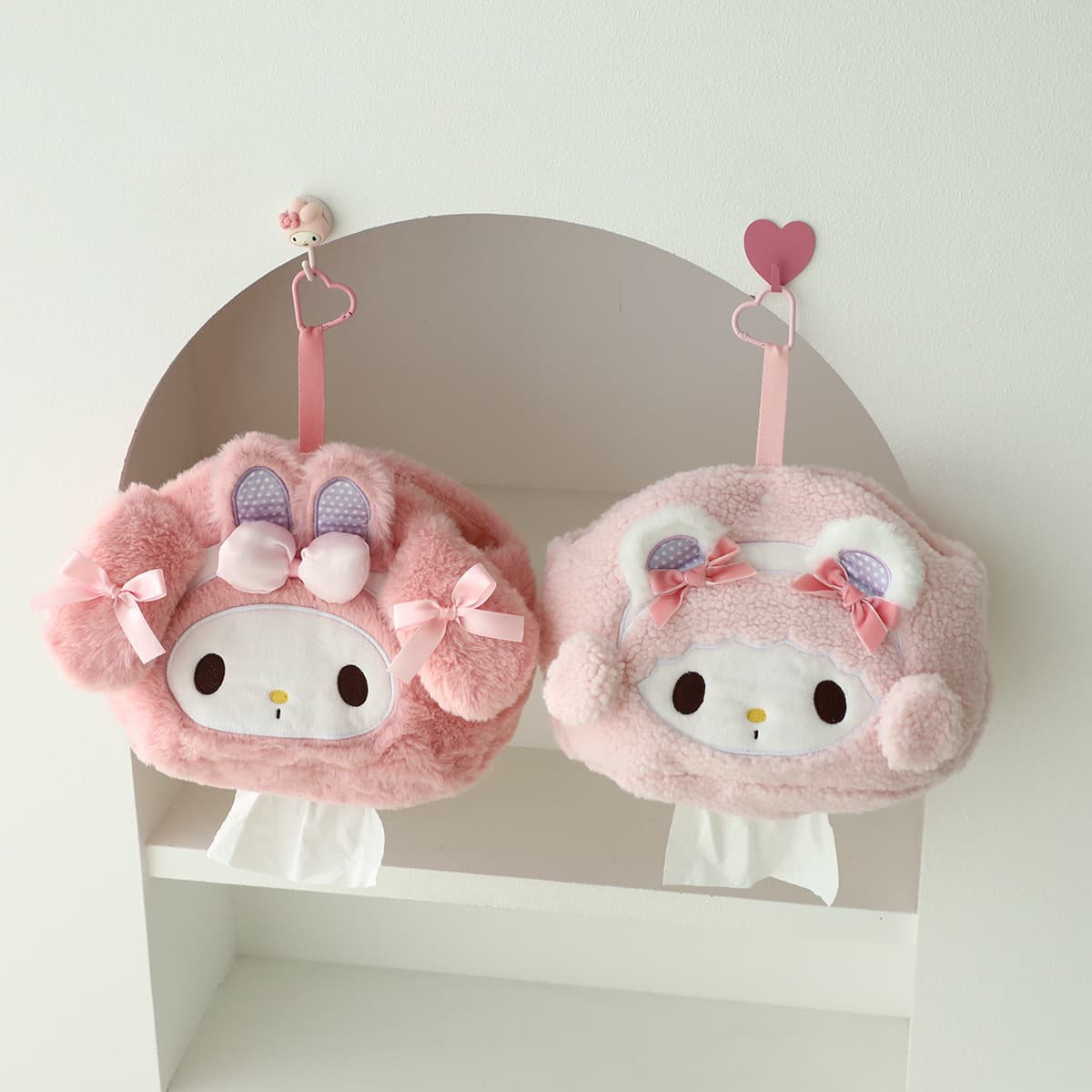 Cute Cartoon Plush Tissue Box for Living Room, Creative Tissue Holder Storage Bag
