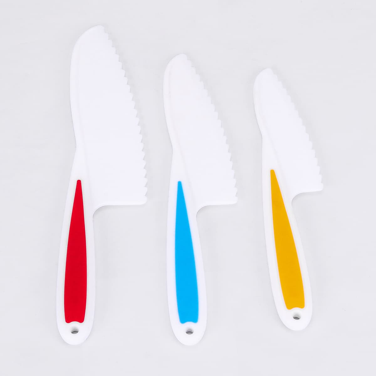 Amazon Bestseller Colorful Kids Cake Knife Silicone Three-Piece Set Cream Spatula Scraper Baking Tool Kit
