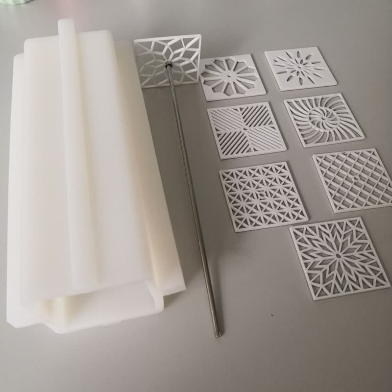 6CM Square Silicone Column Handmade Soap Mold Kaleidoscope Swirl Divider