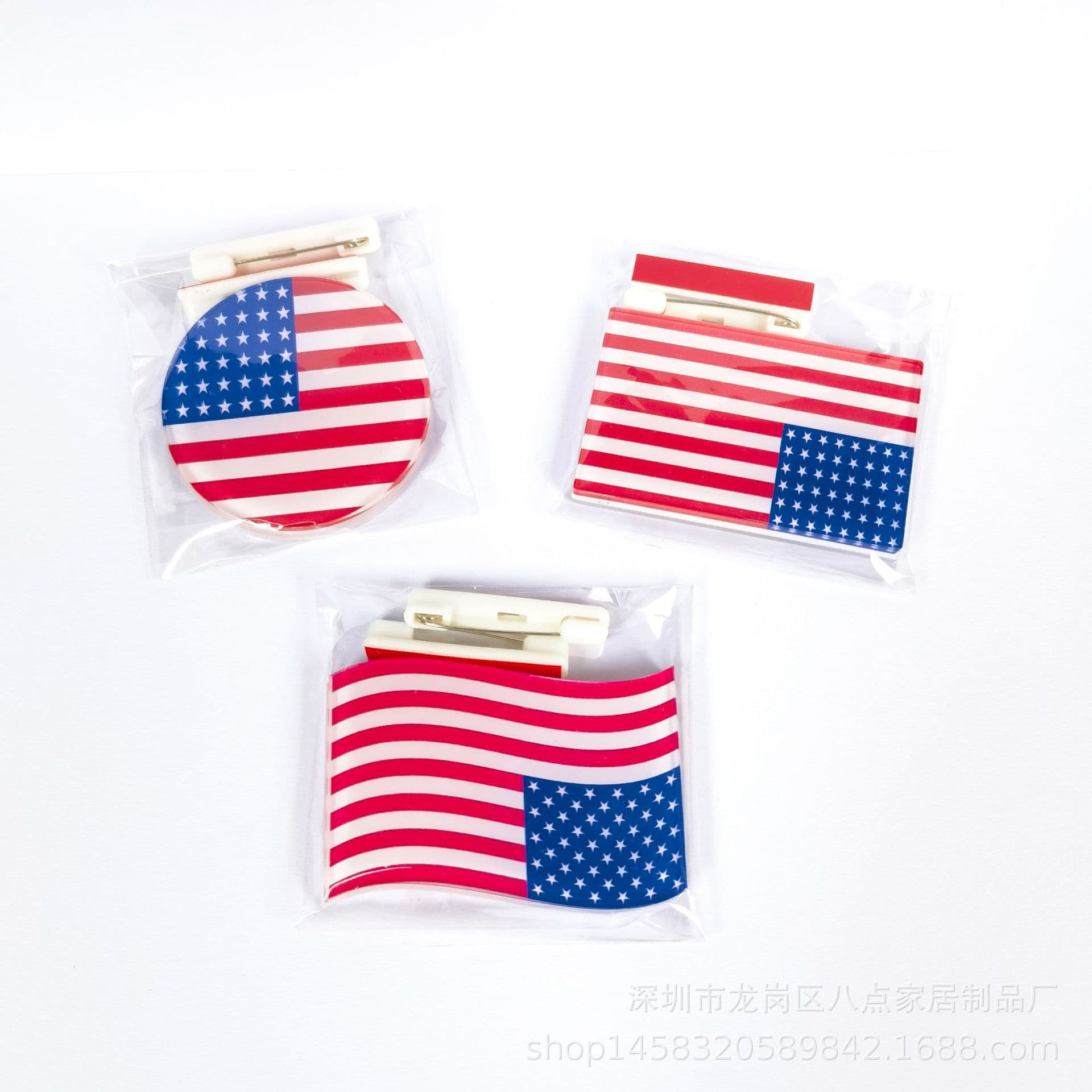Cross-border Independence Day decoration American flag brooch American holiday home heat transfer sublimation acrylic badge