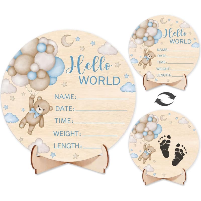 Amazon Baby Shower Hello World Newborn Sign Teddy Bear Baby Growth Keepsake for Mom