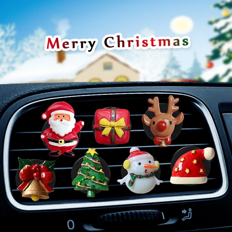 Cartoon Christmas Car Vent Clip Perfume Holder Creative Gift Car Air Freshener Vent Clip Interior Decoration Ornament