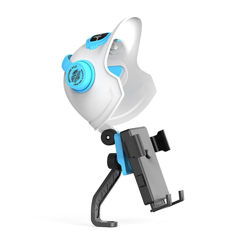 Electric Bike Phone Mount, Scooter Navigation Holder with Mini Helmet, Universal Phone Sunshade Rain Cover Hat