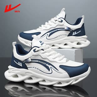 Warrior Men's Shoes Breathable Mesh Soft Sole Ultra-Light Running Shoes Retail Shock Absorption Cold Bonding Quality Running Shoes