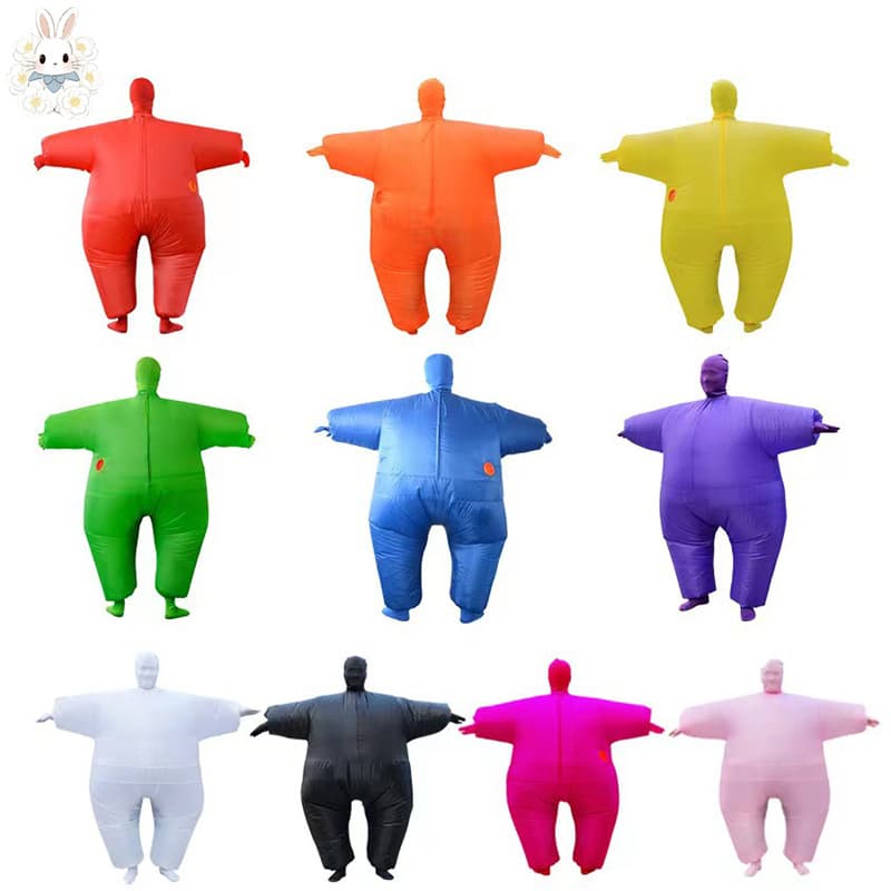 Cross-border Halloween inflatable costume cosplay party funny prop masked ninja inflatable sumo white silicone inflatable suit