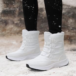 2026 Winter Outdoor High-Top Fleece-Lined Thick Sole Cotton Shoes Snow Boots New Cross-Border Trendy Lightweight Cotton Boots Women