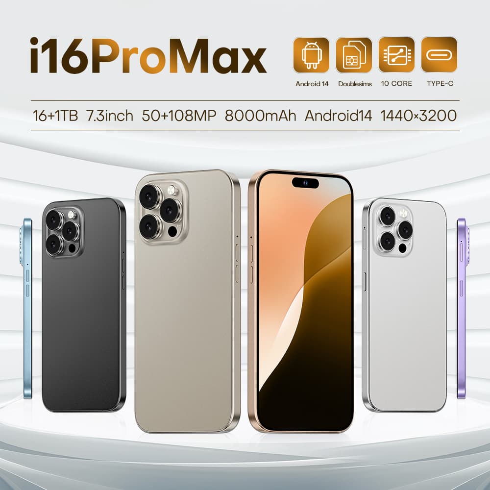Cross-Border Phone i16 Pro Max Hot Stock Dynamic Island 6.6 Inch 1+16 Android Smartphone Foreign Trade Drop Shipping