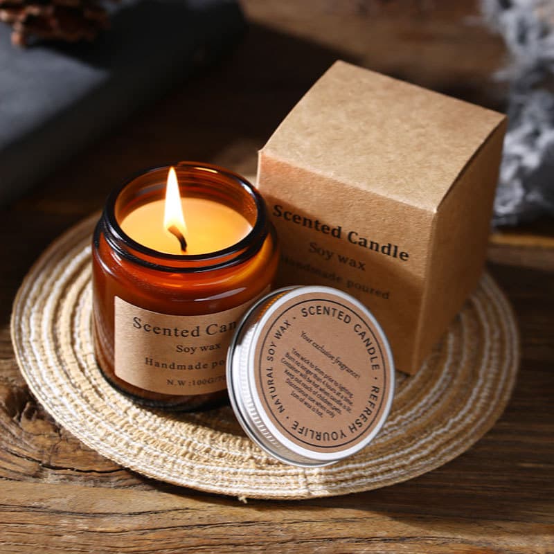 Spot 100g brown jar bottled container scented candle household smokeless soy wax fragrance fragrance diffuser