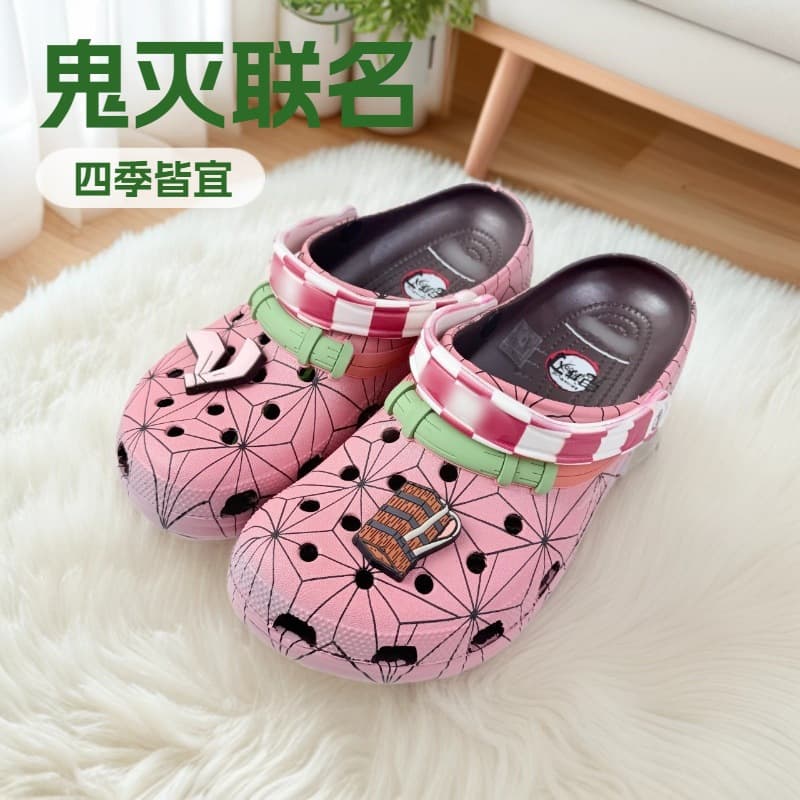 Crocs Collaboration Demon Slayer Nezuko Crocs Sandals for Men and Women, Factory Cross-Border Shoes