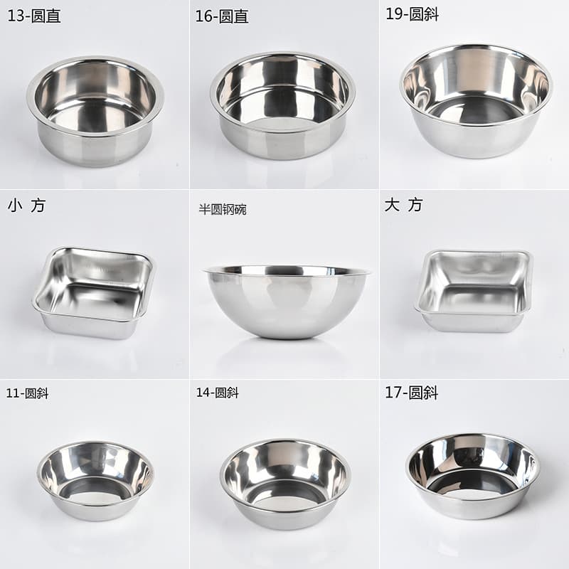Stainless Steel Pet Bowl, Dog Bowl, Round Straight, Round Slanted, Square, Cat Bowl, Dog Bowl, Pet Supplies, Steel Bowl, Water Bowl, Food Bowl, Wholesale