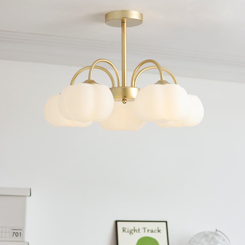 Nordic Restaurant Chandelier Light Luxury Internet Celebrity Cotton Dining Room Pendant Light French Cream Style Home Bedroom Lamp