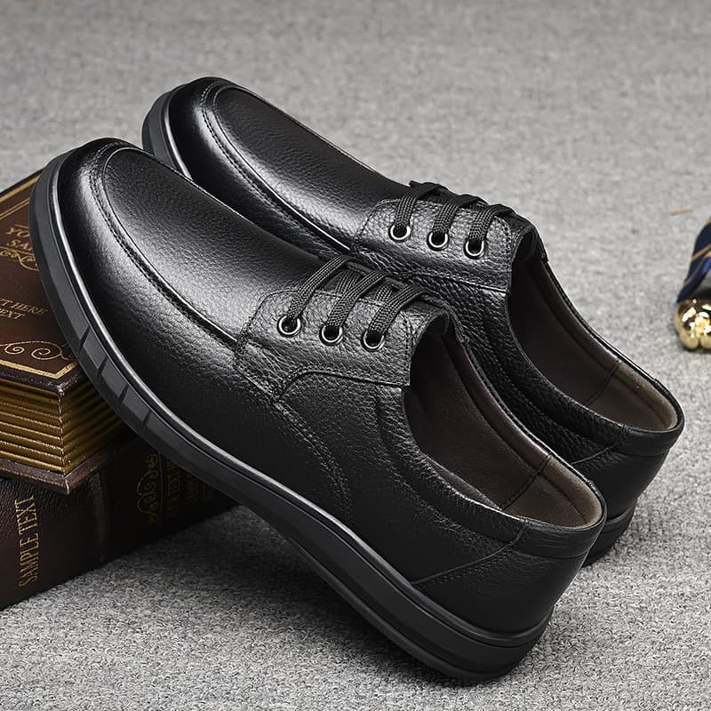 2025 Middle-Aged and Elderly Men's Shoes, Dad Shoes, Men's Casual Leather Shoes, Soft Leather Soft Sole Anti-Slip Shoes, Drop Shipping