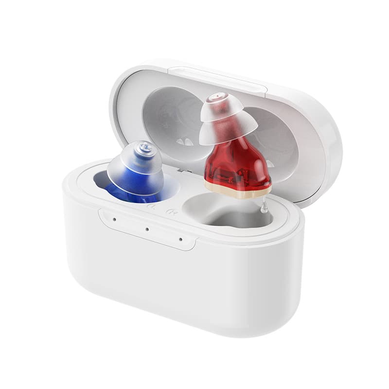 GUMI Cross-Border In-Stock Rechargeable Hearing Aid for Seniors CIC Sound Amplifier with Charging Case Accessories