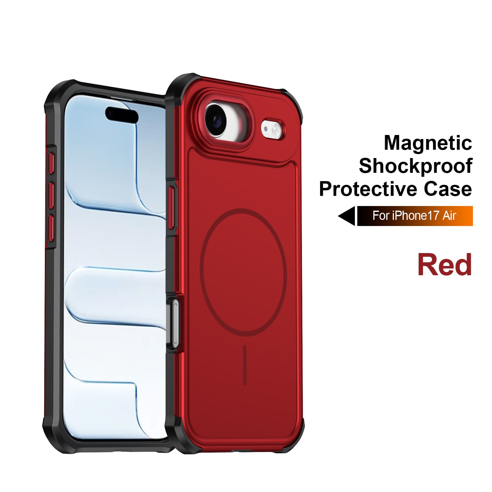 Compatible with new iPhone 17 Air Youchuang solid color phone case Apple 17 Pro car magnetic anti-fall protective case
