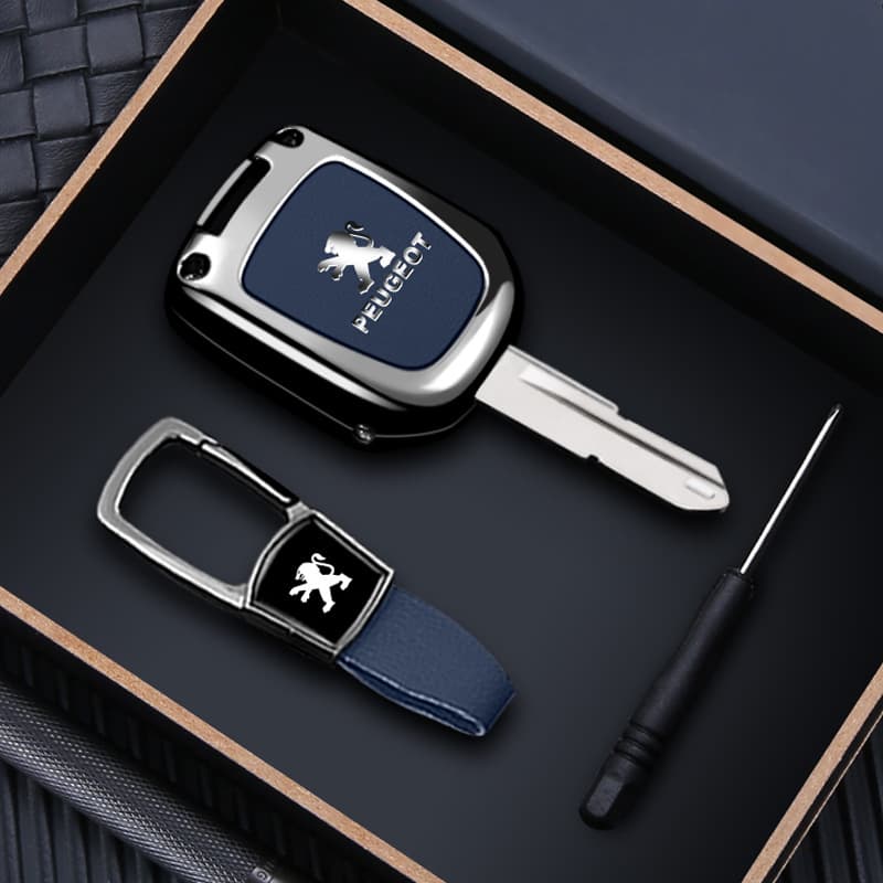 Suitable for Dongfeng Peugeot 206 Car Remote Control Key Cover 207 307 Straight Key Classy Creative Buckle Bag Cover