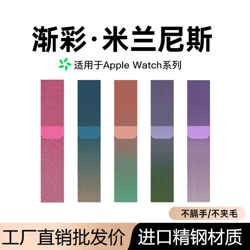 Milanese Two-Tone Magnetic Stainless Steel Watch Band for Apple Watch S10/11, iWatch 9/8