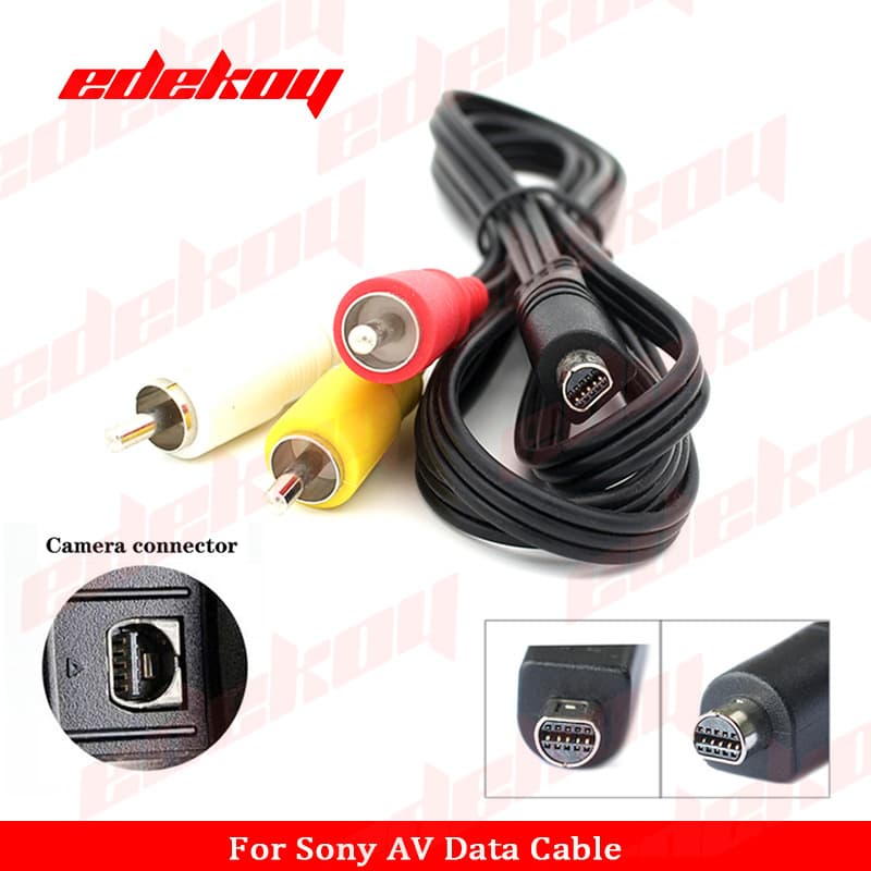 Sony camcorder video connection cable VMC-15FS AV cable semi-round port 10P 3RCA 1.2m