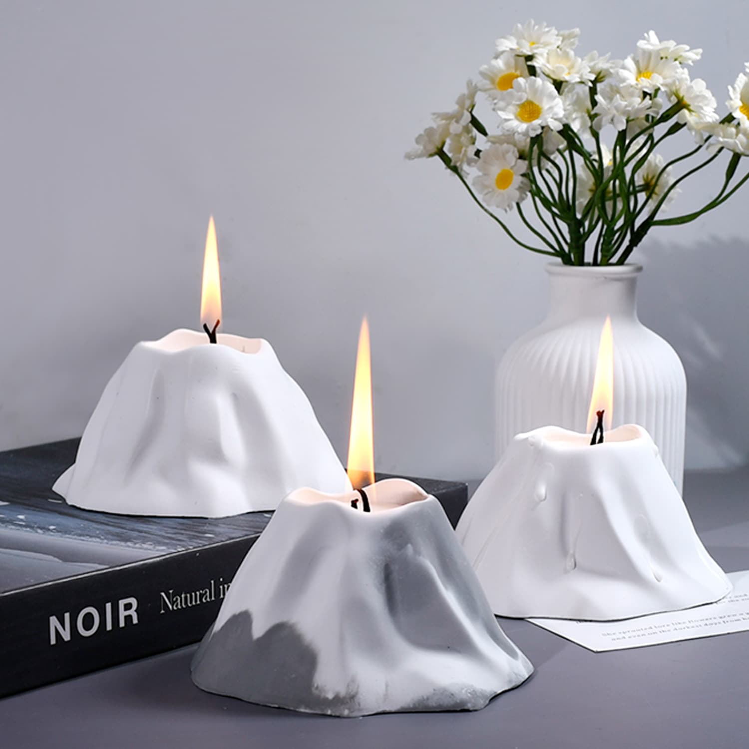 DIY Creative Volcano Candle Holder Ornament Silicone Mold Home Aromatherapy Candle Decoration Epoxy Resin Mold
