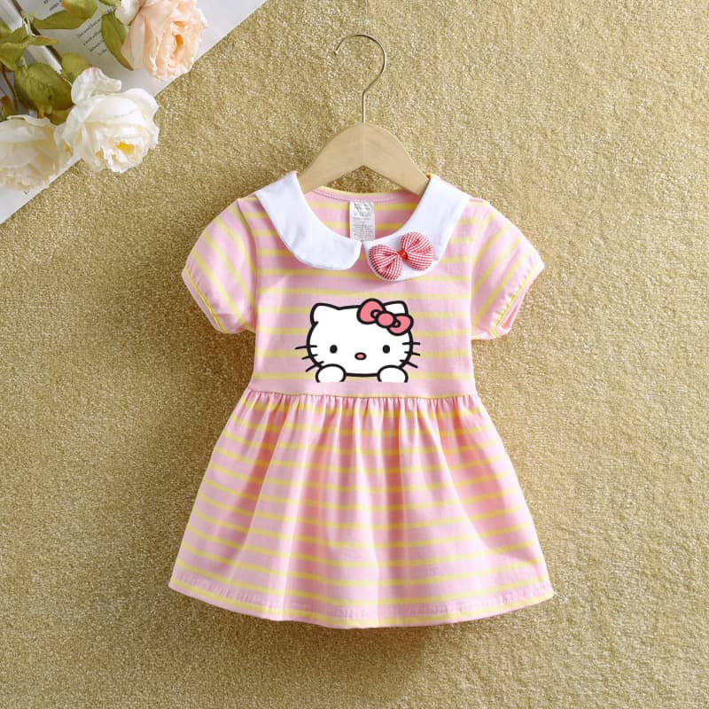 3 New Summer Girls' Cute Dress, Korean-style Princess Dress for Baby Girls with Short Sleeves