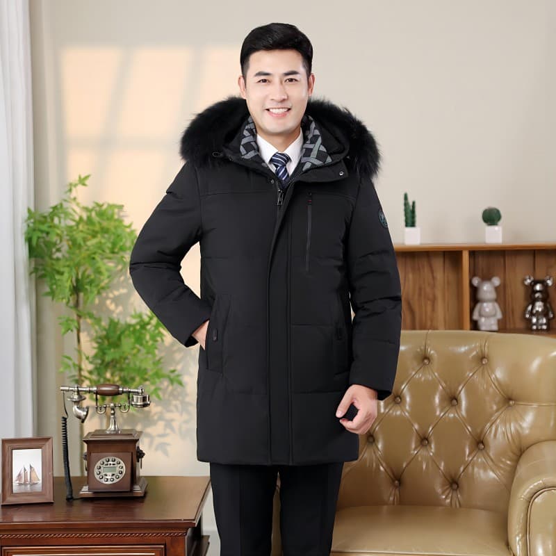 New Men's Down Jacket for Middle-aged and Elderly, Thickened Fashion Down Coat, Grandpa Wear, Father Wear, Outdoor Trendy