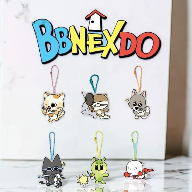 Spot new BOYNEXTDOOR cute cartoon same transparent acrylic bead chain key chain