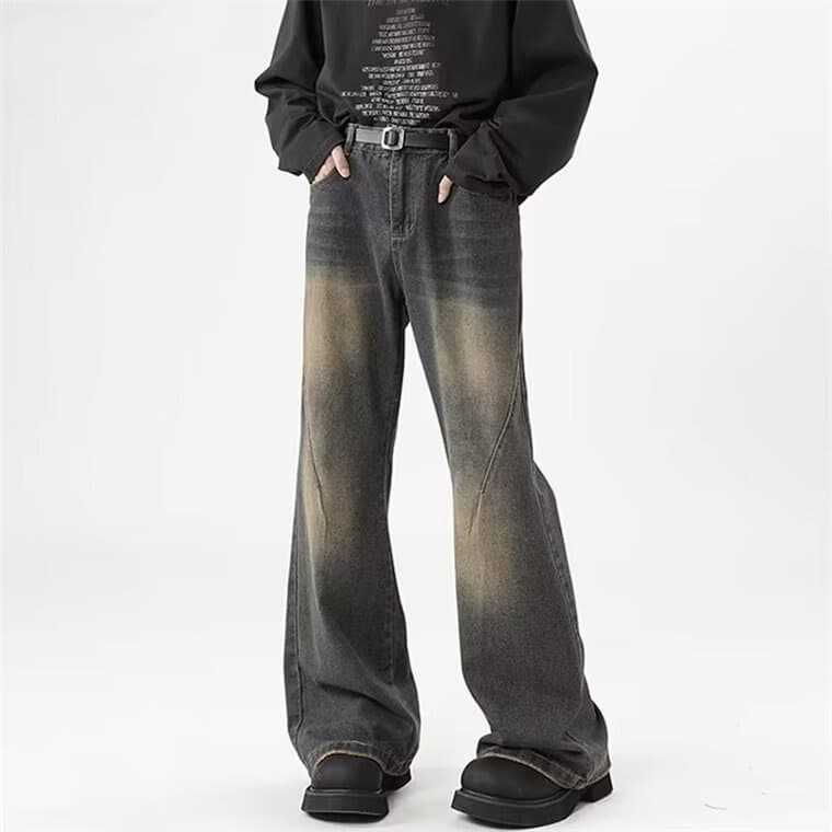 Cross-Border American Retro Wide-Leg Pants Men's Jeans Cleanfit Spring and Autumn New Vibe Style Straight Micro