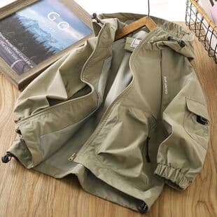 Boys' Outdoor Jacket Children's Windbreaker Spring Autumn 2025 New Mid-Large Kids Hooded Coat