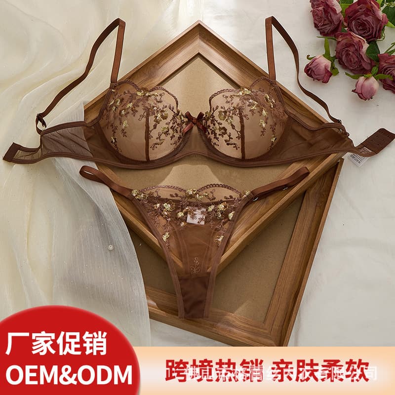 Factory Wholesale Cross-Border Supply Ultra-Thin Lace European and American Lingerie Sexy Pure Desire Temptation Thong for Women