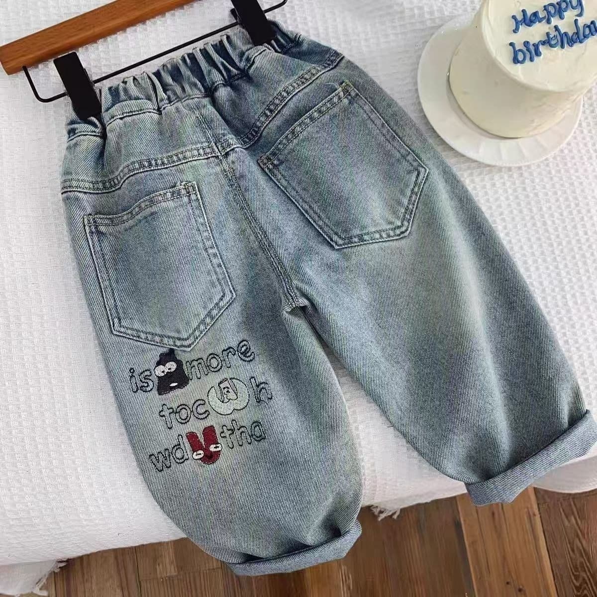 Children's new loose pants jeans 2026 baby trousers casual boys and girls Korean style spring and autumn style