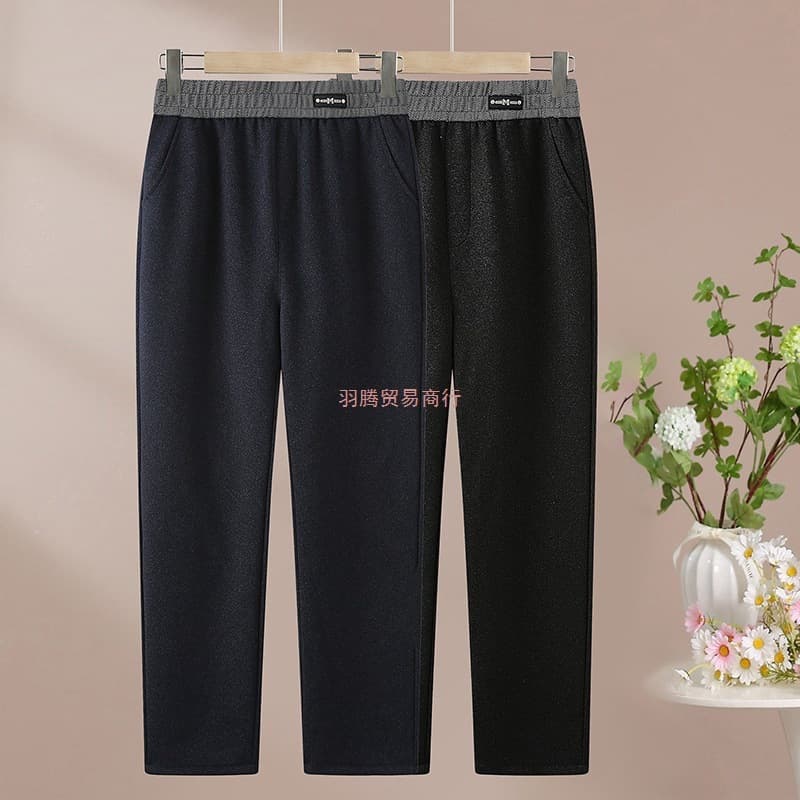 2025 Autumn/Winter New Style Casual Long Pants for Mothers, Elastic Waist, Straight Leg, Women's Pants, Wholesale for Middle-Aged and Elderly Women