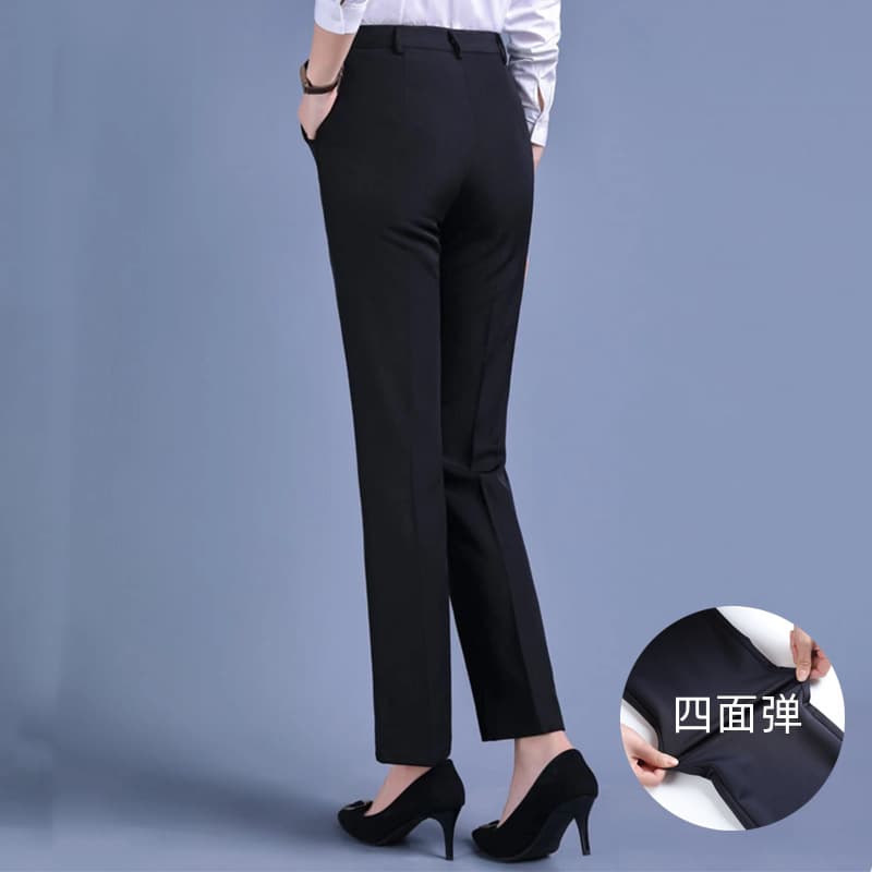 Women's suit trousers professional drape overalls work formal suit trousers mid-high waist stretch straight suit trousers women