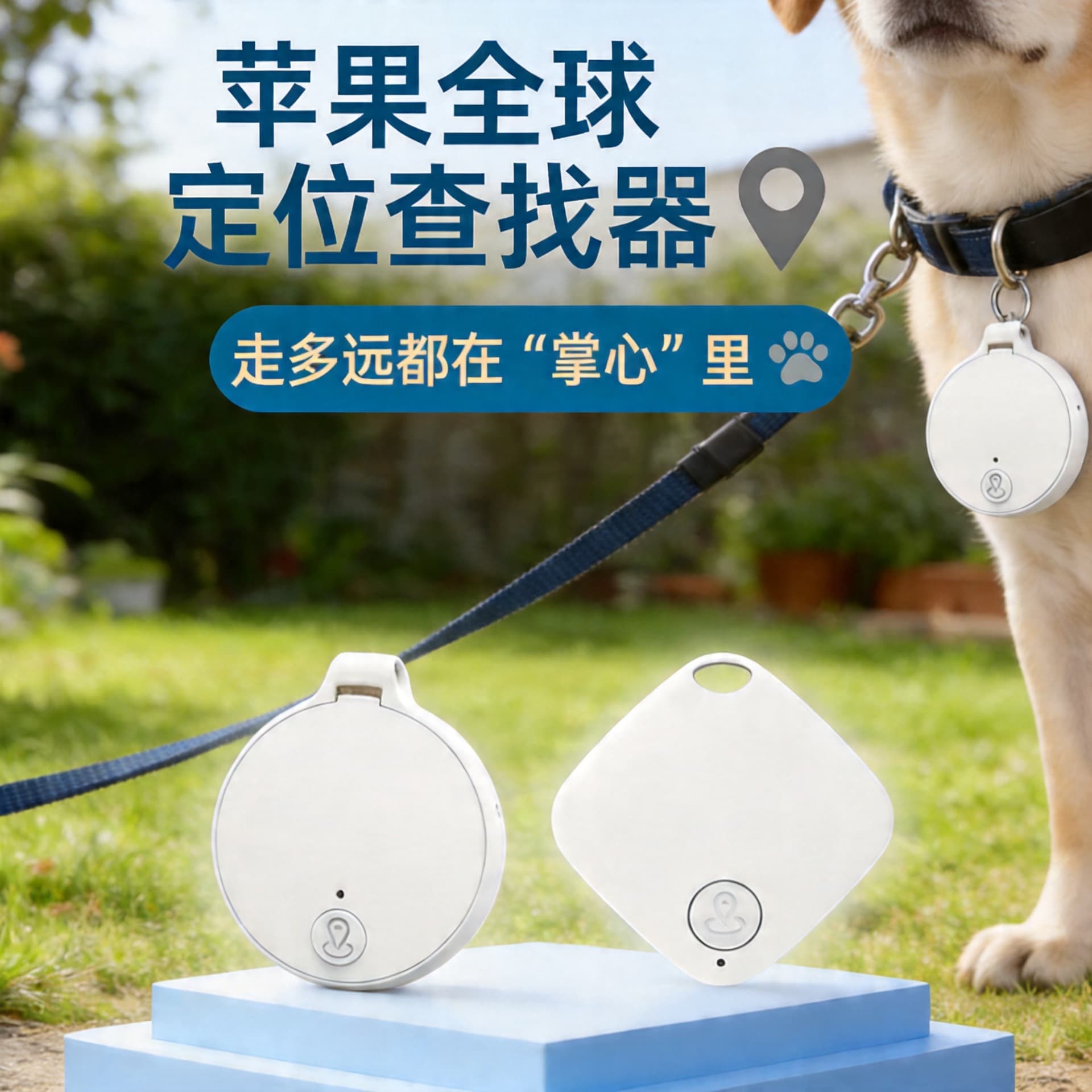 Find My compatible Apple AirTag anti-loss tracker, MFI Bluetooth smart pet waterproof locator