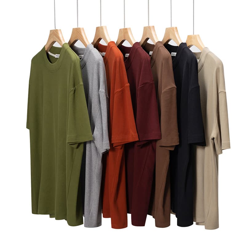 Double-sided German fleece thickened short-sleeved shirt. Plus size men's clothing, 300g, winter solid color, half-high round neck, warm men's base layer shirt.