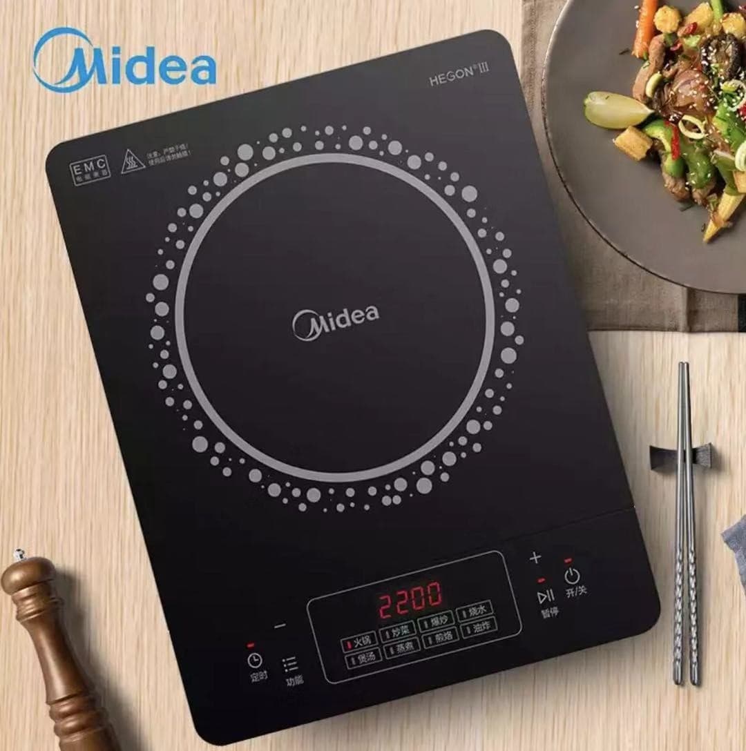 Midea Induction Cooker Household Smart Waterproof Hot Pot Stove Panel Wear-resistant Scratch-resistant High Heat RT22E01 Authentic