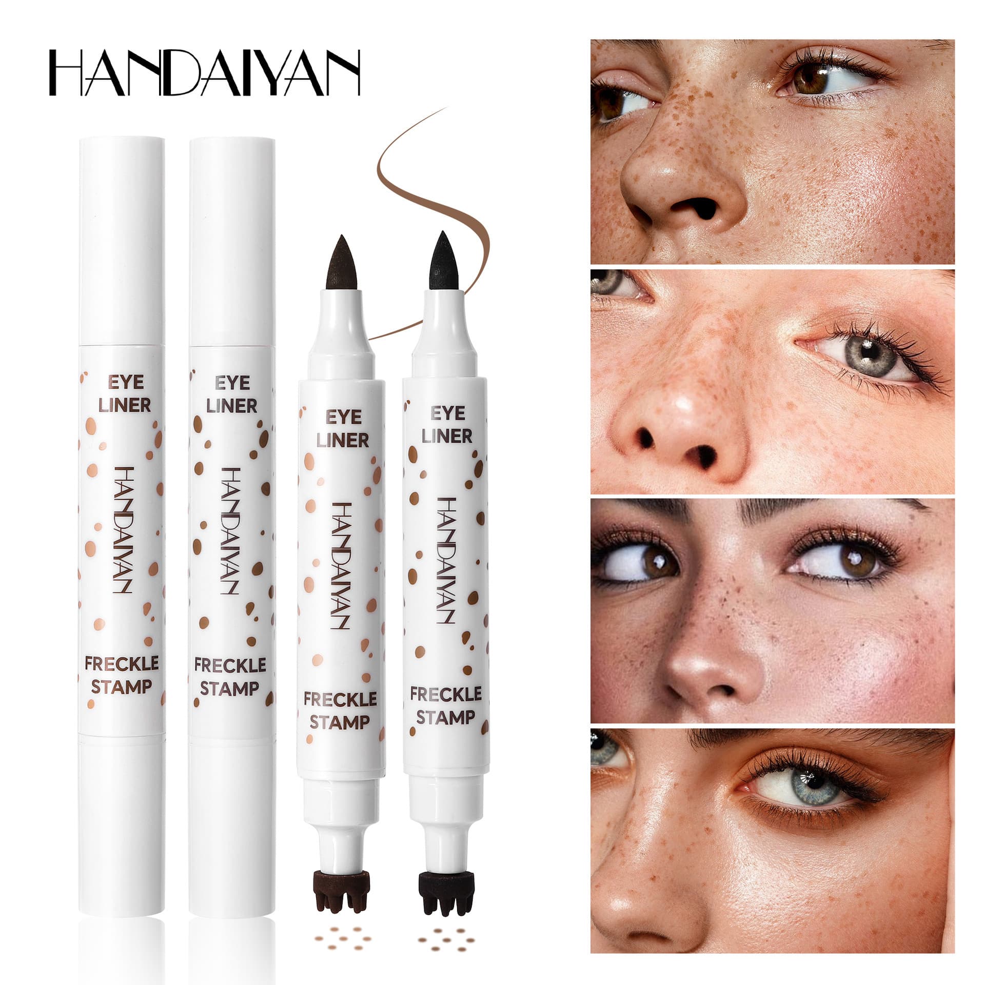 Cross-border Freckle Pen Dual-head Dual-color 3-in-1 HANDAIYAN Quick-dry Waterproof Mole Removal Pen Spot Pen Wholesale