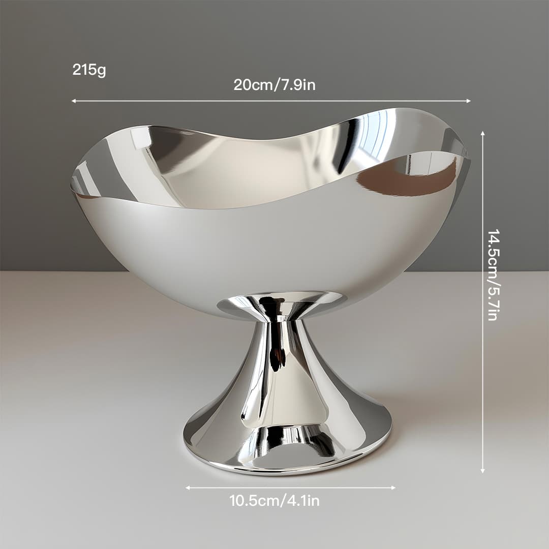 Cross-border Desktop Storage Ornament Creative High-end Electroplated Silver Premium Entryway Storage Tray Living Room Dining Table Small Decoration