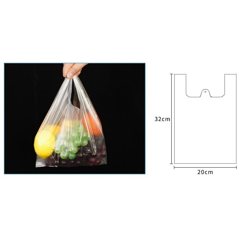 Transparent Plastic Bag Extra Large Trendy Disposable Takeout Packaging Bag Small Medium Large Vest Style Hand Carry Large Size