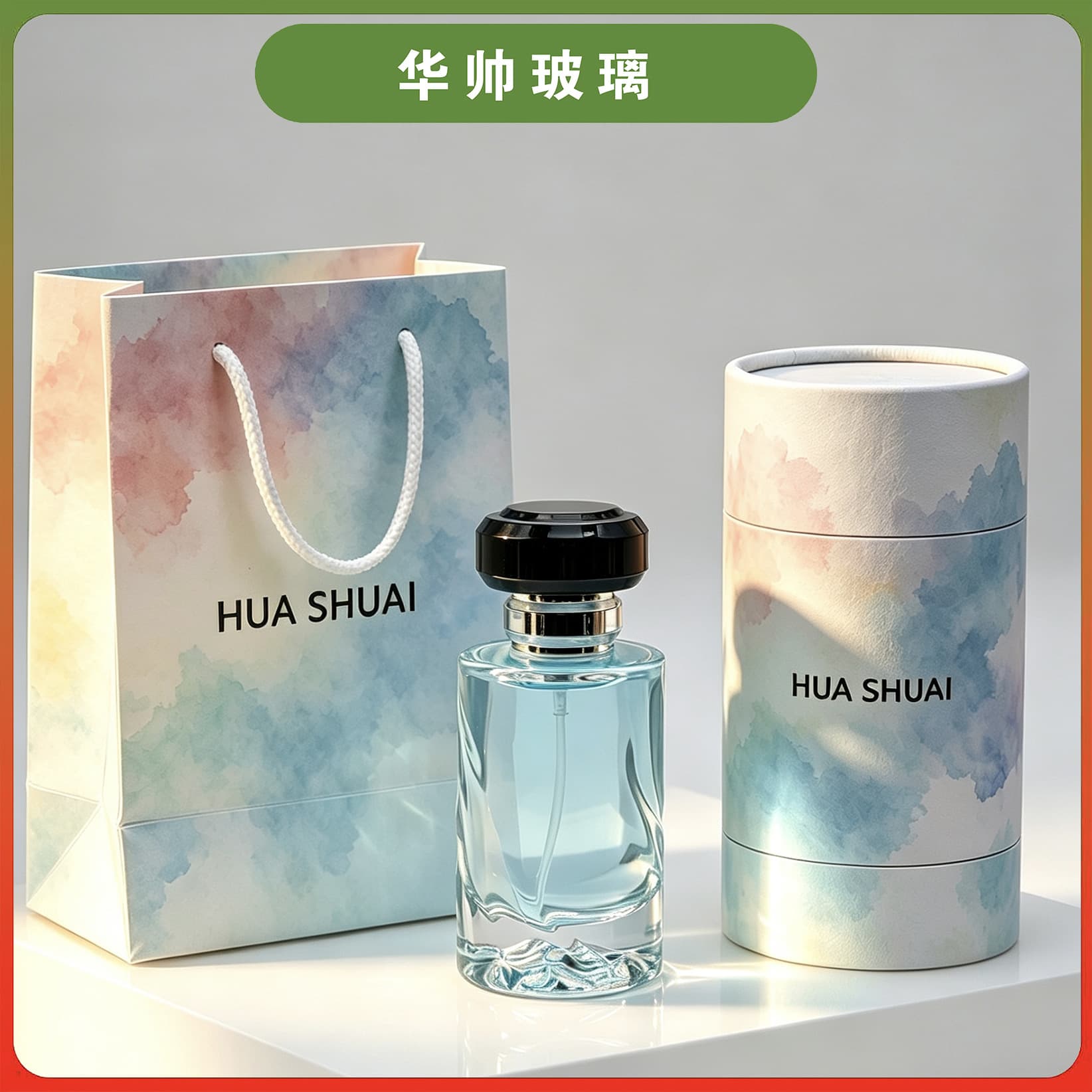 [New Style] 50ML wrinkled wave pattern transparent glass perfume bottle gift set box Perfume Bottle