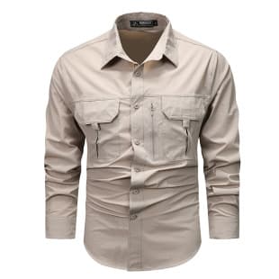 Vintage Work Shirt Men Long Sleeve Spring Streetwear Trendy Loose Casual Shirt Jacket
