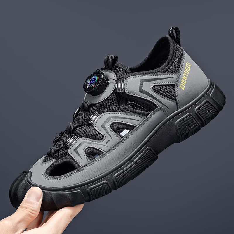 Men's Large Size Sandals, New Summer Style, Hollow and Breathable, Outdoor Hiking, Casual, Lightweight, Slip-On, Lazy Beach Shoes