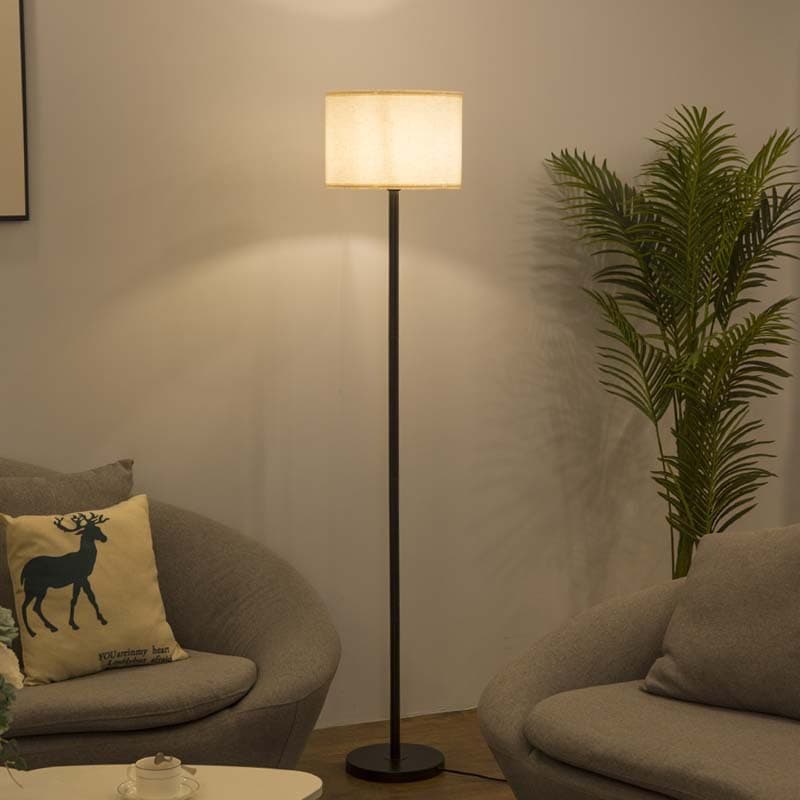 Cross-border Supply KD Fabric Lampshade Floor Lamp Living Room Sofa Lamp Bedroom Bedside Decorative Light Hotel Guest Room Ambiance