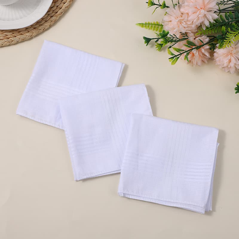 Pure White Satin Handkerchief 40*40CM Pure Cotton Gentleman's Handkerchief DIY Unisex Soft Fabric for All Occasions