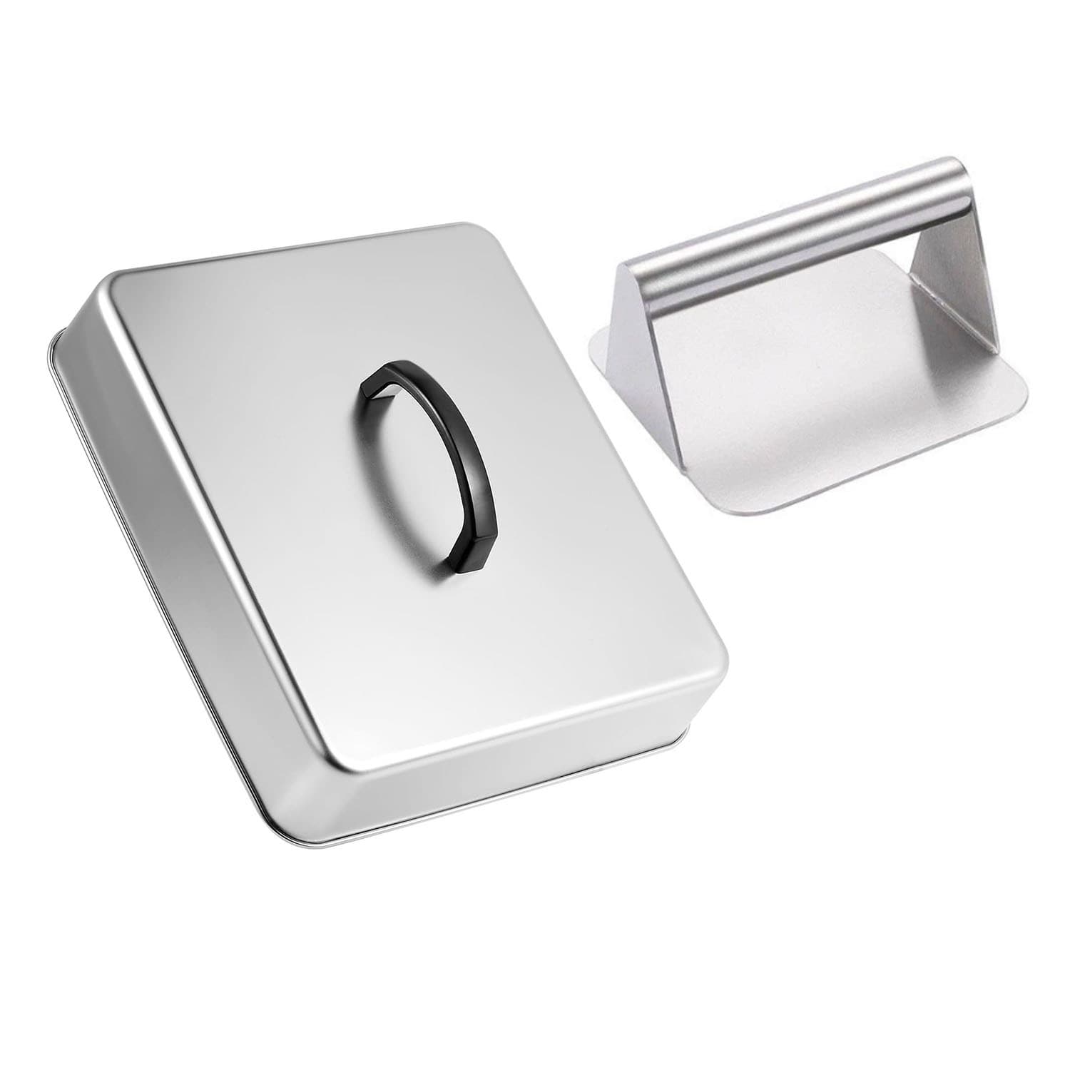 Rectangular Skillet Lid, Stainless Steel Heavy Metal Cheese Melting Dome Cover, Outdoor Indoor Skillet Food Cover