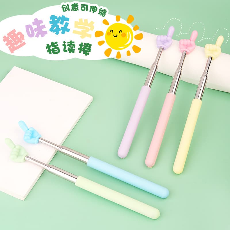 Telescopic Pointer Stick for Children Teaching Pen Teaching Rod Stainless Steel Material Free Telescopic Macaron Color