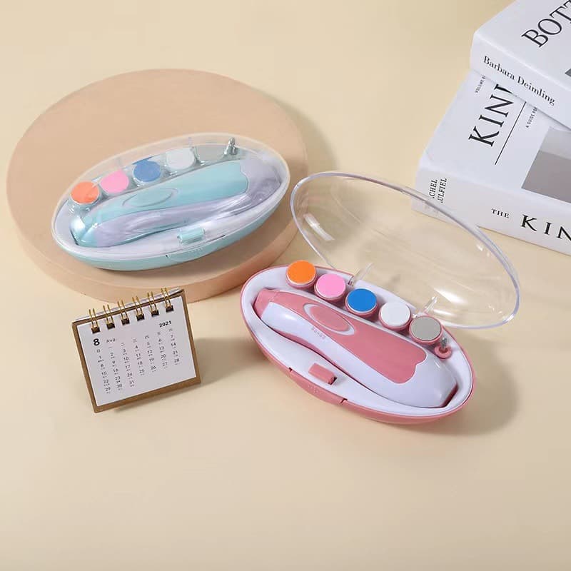 Baby Nail Trimmer Electric 6-in-1 Multi-Head Anti-Scratch Child Anti-Pinch Nail Clipper Manicure Set Portable