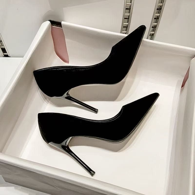 Black High Heel Shoes for Women, Thin Heel 2025 Pointed Toe Spring New Style, Formal Single Shoes for Professional Commuting, Comfortable Work Shoes